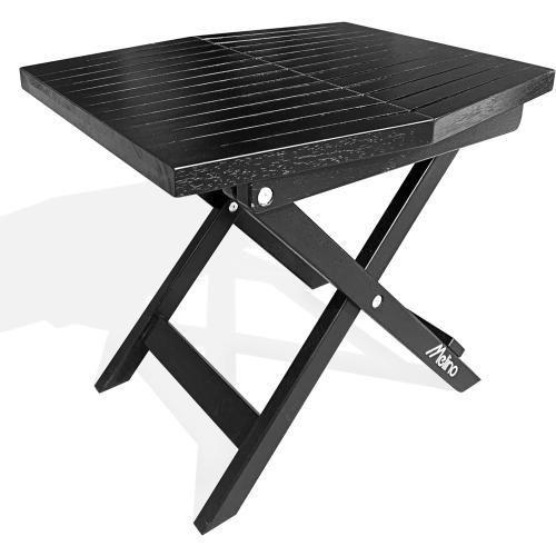 Melino Wooden Folding Outdoor Side Table, FSC Certified Acacia Weatherproof Side Tables, Wood Folding Small Table for Outdoor, Patio, Porch, Pool, Backyard, Garden, Balcony and Deck - Black