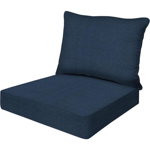 Honeycomb Outdoor Essentials Deep Seat, 24 x 24, Hampton Texture Navy Chair Cushion for Patio Furniture