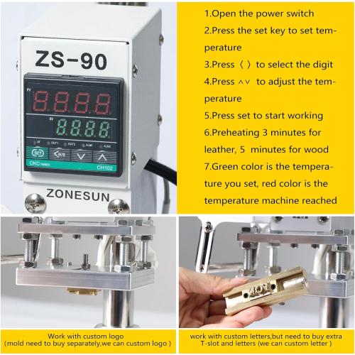 5x7cm Digital Embossing Machine Hot Foil Stamping Machine Manual Tipper Stamper for PVC Leather Pu and Paper Stamping with Paper Holder and Scale