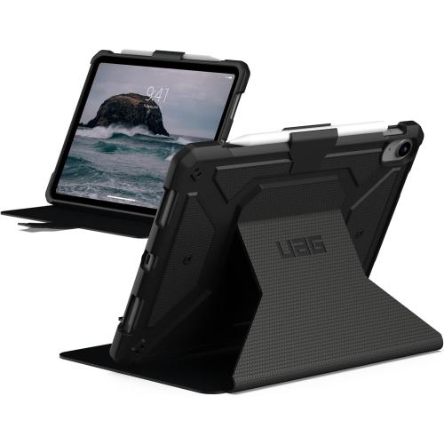 URBAN ARMOR GEAR UAG Designed for iPad 11 A16 11th Gen 2025, 10.9 10th Gen 2022 Case A3354 A3355 A2696 Rugged Heavy Duty Protective Folio Cover w/Adjustable Stand & Pencil Holder, Metropolis Black