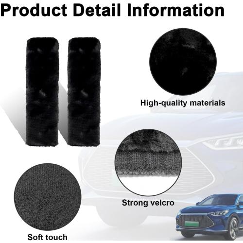Ziciner 2 Packs Car Seatbelt Covers Shoulder Pad, Universal Soft Faux Sheepskin Shoulder Cover for Comfortable Driving, Fluffy Seat Belt Protector Help to Protect Your Neck and Shoulder (Black)