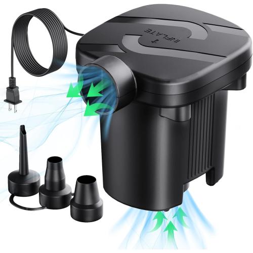 Electric Air Pump - Quick-Fill Portable AC110-120V Pump for Inflatables, Mattresses, Cushions, Pool Floats & More