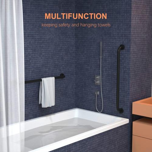 2 Pack 32 Inch Matte Black Shower Grab Bar, iMomwee Stainless Steel Bathroom Grab Bar, Bath Shower Balance Bar, Safety Hand Rail Support, Handicap Elderly Senior Assist Bath Handle (1.25 Diameter)