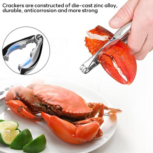 Stainless Steel Seafood Cracker Tool Set With Lobster Sheller,Crab Crackers Crab Leg Fork Seafood Scissors With Storage Bag,Lobster Tools (21)