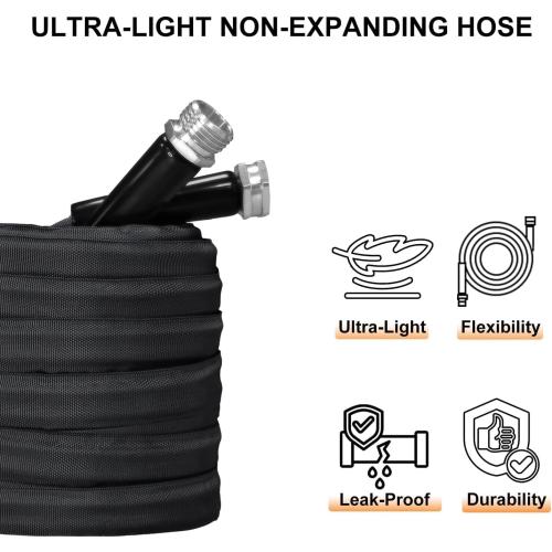 Garden Hose, Lightweight, Ultra Flexible, Durable, Kink-Free Garden Hose, RV, Marine and Camper Hose (100 FT)