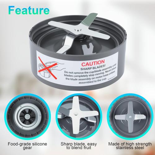 2-Pack Replacement Extractor Blade, Fit for NutriBullet 600w/ 900w Pro Series Blender with Food-grade Silicone Rubber Gaskets Seal Ring for NutriBullet Blender Blade Replacement Parts