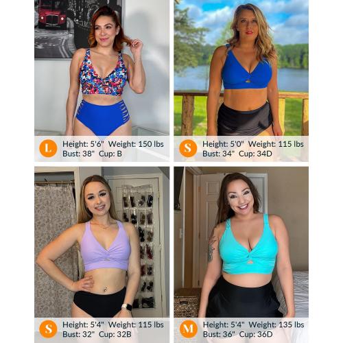 Size L......Women's Bikini Top - Supportive Swimsuit for Large Bust - 2025 Cut Out Twist Swim Top