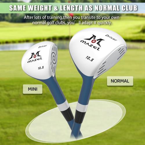 MAZEL Mini Driver/Iron Golf Clubs Swing Trainer Aid to Improve Your Hitting Accuracy & Speed