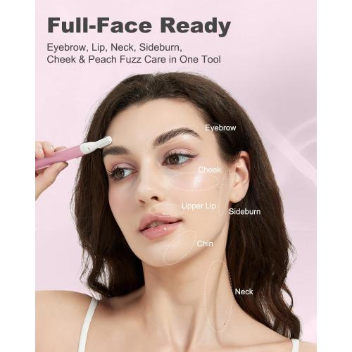 Eyebrow Trimmer, Facial Hair Trimmer Precision Detailer with Rinseable Blade, Battery Powered Double-Sided Eyebrow Razor with Comb, Compact Pen-Size Safe Painless Shaver for Chin Peach-Fuzz