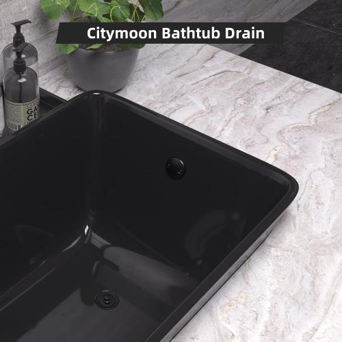 Citymoor Matte Black Tub Drain and Overflow Kit, Bath Tub Drain Stopper Set