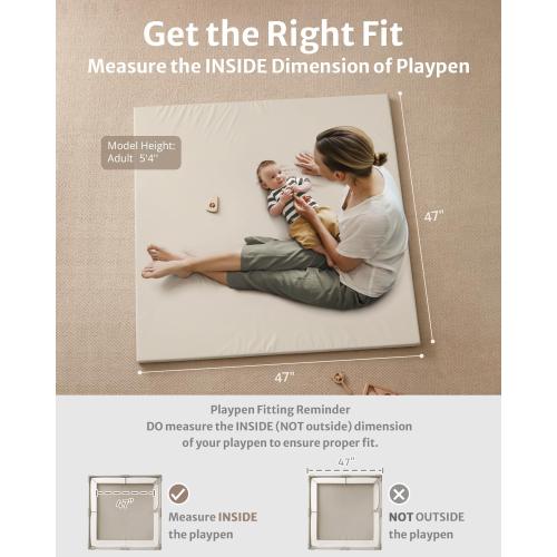 COLOR GREY ❗❗Blissful Diary Vegan Leather Baby Play Mat, 47''x47'',