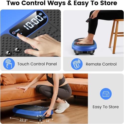 Vibration Plate Exercise Machine, Vibrating Fitness Platform for Lymphatic Drainage, Full Body Shaker Workout Equipment, Bluetooth Power Shaping Vibrate Plate, Board Sport for Home Exercise Gym