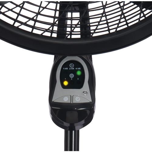 Lasko Oscillating Cyclone Pedestal Fan, Adjustable Height, Timer, Remote Control, 3 Speeds, for Bedroom, Living Room, Home Office, 18, Black, 1843