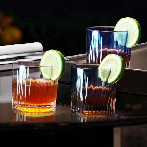 COLOR CLEAR BELLAFORTE Plastic Whiskey Glasses Set of 4, 10oz