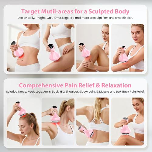 Lymphatic Drainage Massager, Handheld Massage tools for lymphedema & lipedema, Anti-Cellulite Massager For Body Cellulite and Thigh & Belly Stretch Marks Reduction, Sciatica Nerve pain relief Devices