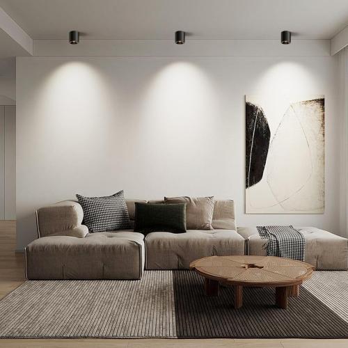 OKELI Modern LED Ceiling Light Fixture Flush Mount COB 20W 4000K Cylinder Ceiling Lights, Dimmable Hallway Lighting Fixtures Ceiling Lamps for Living Room Bedroom Kitchen