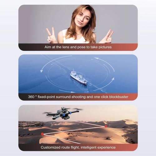 New S136 Drone with HD Electric Zoom Lens FPV Mode Brushless Motor GPS Smart Avoid Noise Barrier Function Foldable Outdoor Aerial Ranging RC Airplane Quadcopter