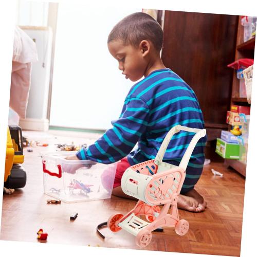 Vaguelly Mini Shopping Trolley for Boys and Girls Boy Girl Shopping Cart Model Fun Desktop Organizer and Play Toy for Imaginative Play and Room Decoration Sturdy Design