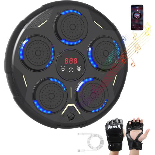 Music Boxing Machine, Smart Bluetooth Boxing Equipment, 9 Modes & 9 Speeds, Boxing Punching Bag with Gloves