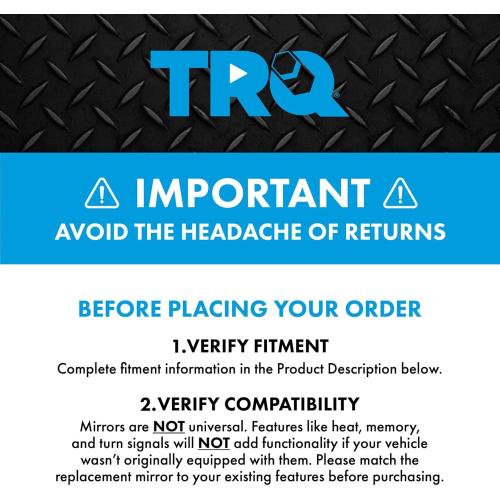 TRQ Driver Side Power Heated Manual Folding Mirror with Utility Spotlight Textured Black Compatible with 2019-2023 Chevrolet Silverado 1500 2022 Silverado 1500 LTD GM1320680