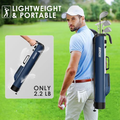 Findway Golf Stand Bag, Small Golf Bag for The Driving Range, Par 3 and Executive Courses, Lightweight Golf Club Carry Bag with Ball Holder and Pockets for Men Women