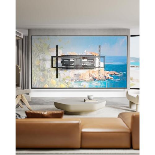monTEK Heavy Duty XXL Full Motion TV Wall Mount for 60-120 inch Extra Large TVs, Holds 265 lbs, Max VESA 900x600, 27.7 Extension, Swivel & Tilt, Preassembled, Fits 12–24 Studs, LED/LCD/OLED 4K/8K