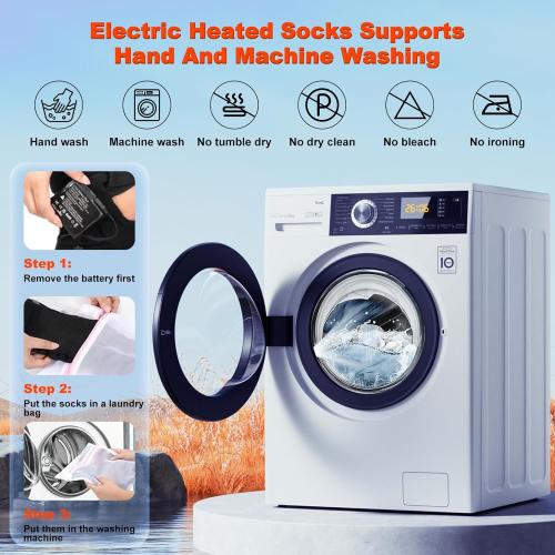 Heated Socks,7.4V 3200mAh Rechargeable Electric Socks for Men Women with 3 Heating Levels, Thermal Socks with Button Control for Ski Hunting Cycling Camping Hiking(Black)