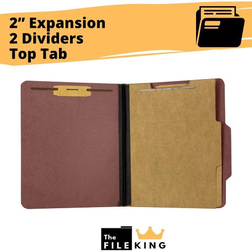 The File King Letter Size Carnelia Red File Folders with Prongs, 10 Pack, 8.5 x 11