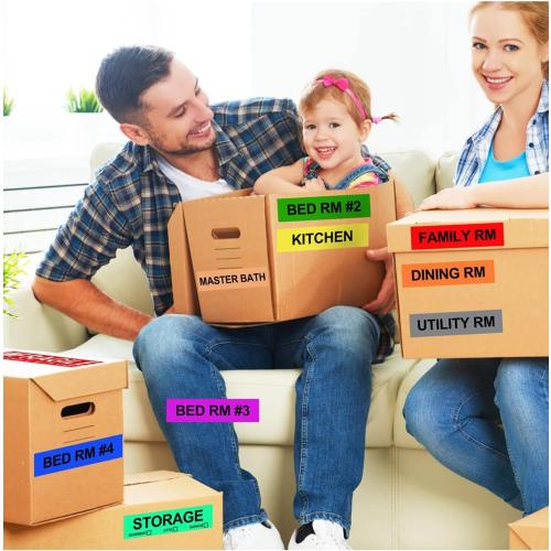Moving Labels for Boxes –  (60 Labels/Roll) Color-Coded Moving Stickers Includes Fragile, Heavy & Blank Labels High-Visibility Packing Labels for Home, Apartment & Office Moves
