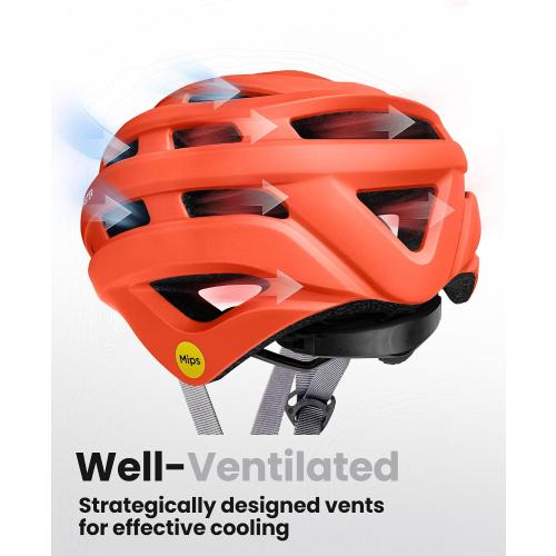 OutdoorMaster MIPS Bike Helmet for Adults-Two Removable Liners & Ventilation in Multi-Environment - Road Bicycle Helmets in Mountain, Motorway for Youth & Adult