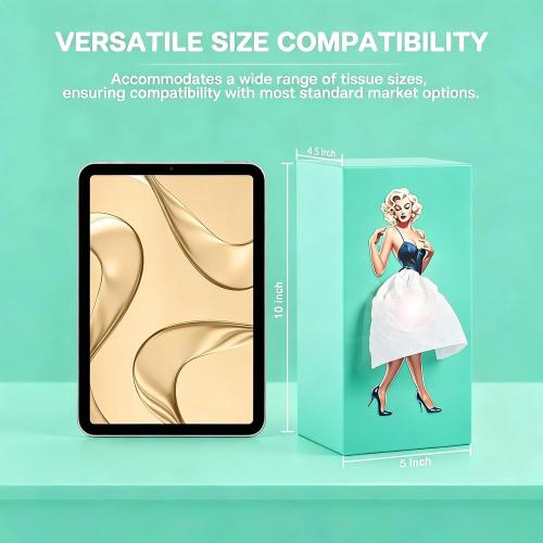 Skirt Tissue Box Holder, Charming and Cute Tissue Box Cover Rectangle Acrylic Tissue Box, Stylish Skirt Tissue Box Holder, Decorative Tissue Cover for Bathroom Toilet Bedroom Living Room Table Desk