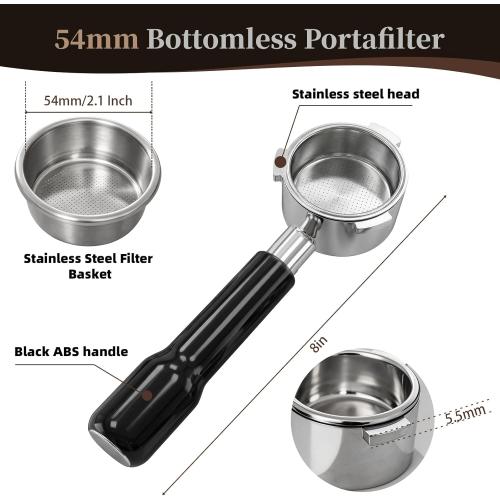 54mm Bottomless Portafilter Fit Breville Barista Express with 20g Basket