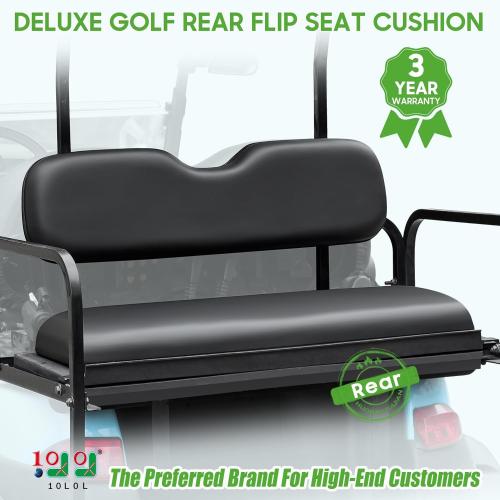 10L0L Deluxe Golf Cart Rear Seat Replacement Cushion, Soft Back Seat Cushion for Yamaha, EZGO RXV TXT, Club Car DS precedent and other 4&6 passengers Golf Carts with Flip Rear Seats