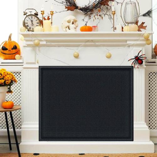 Magnetic Fireplace Cover, Fireplace Blocker Blanket Stops Overnight Heat Loss, Adjustable Fire Place Draft Stopper Save Energy, Fireplace Insulation Black 39 W x 32 H
