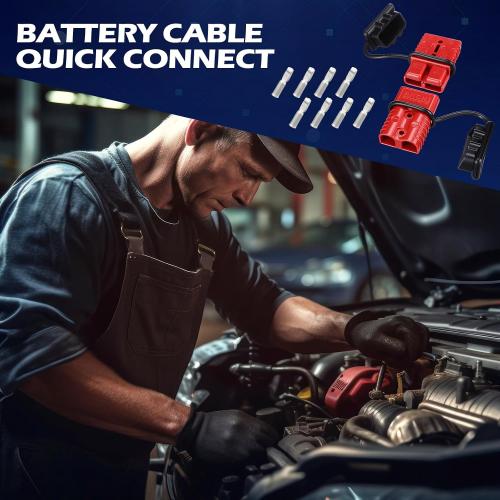 Frienda 6 Pieces 2-4 Gauge 175A Battery Quick Connector 12-36V Disconnect Wire Harness Plug Kit Battery Quick Connector Disconnect Plug for Motor Winch Trailer(175A)