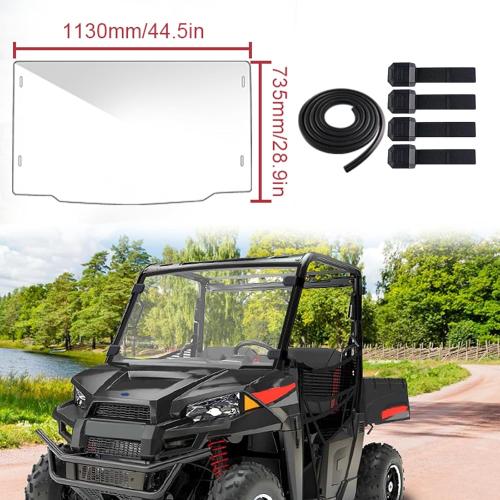 StarknightMT Front Windshield Compatible with Polaris Ranger Midsize 500 570 ETX EV 2015-2025, Scratch-Resistant UV-Proof Polycarbonate Full Window, Clear (Not Fit Full-size)