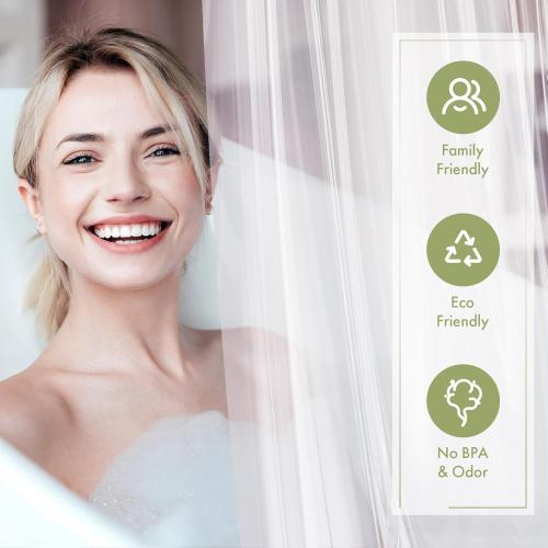 Clear AmazerBath Extra Long Shower Curtain Liner, Clear Shower Curtain Liners 96 Length, 72x96 Plastic Shower Curtain Liner, Cute PEVA Tall Shower Liner, Bathroom Shower Curtain Liners with 3 Magnets