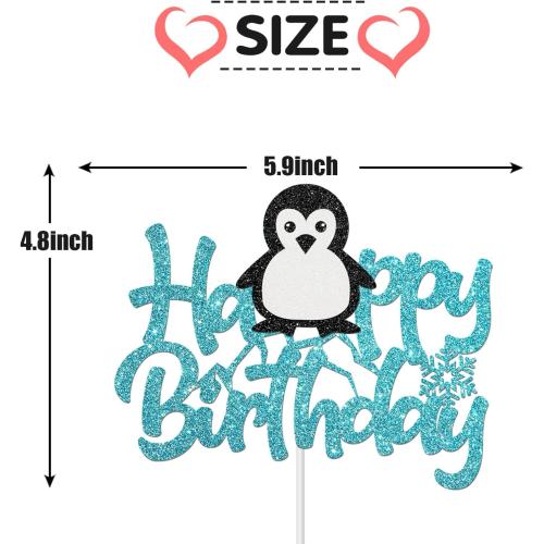 Penguin Happy Birthday Cake Topper, Animal Penguin Cake Decorations