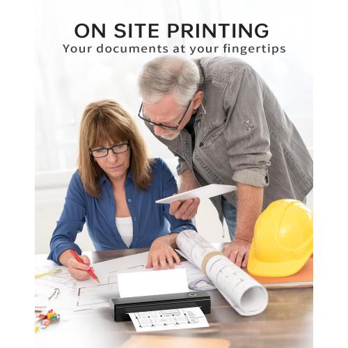 Portable Printers Wireless for Travel, N80 Wireless Thermal Printer Bluetooth Inkless Printer Support 8.5 X 11 US Letter & A4, Compatible with iOS, Android, Laptop