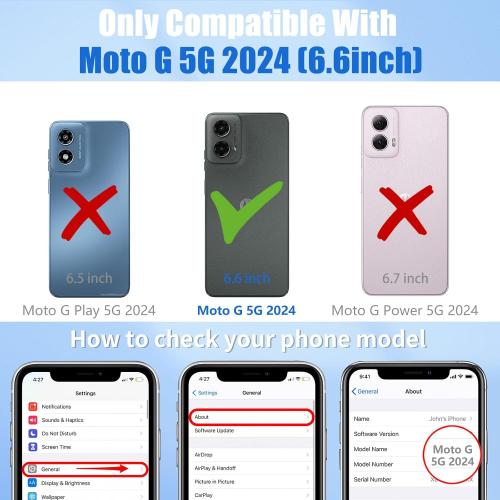 Boaretiu Cute Kawaii Case for Motorola Moto G 5G 2024 with Stand - Fashion Cool 360° Rotate Ring Holder Kickstand Design for Women Girls Boys Teens Girly Case for Moto G 5G, Black Butterfly