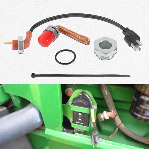 DZ102076 Engine Coolant Heater Kit Engine Block Heater Kit with Power Cord for Tractors, Replaces for RE227949, DZ102076