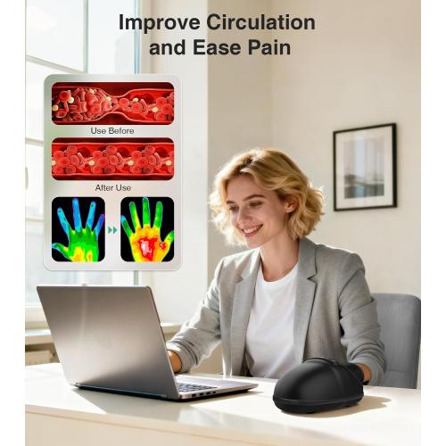 Medcursor Hand Massager - Hand Massager with Heat and Compression for Carpal Tunnel and Stiff Joints, Pain Relief from Wrist to Palm and Finger