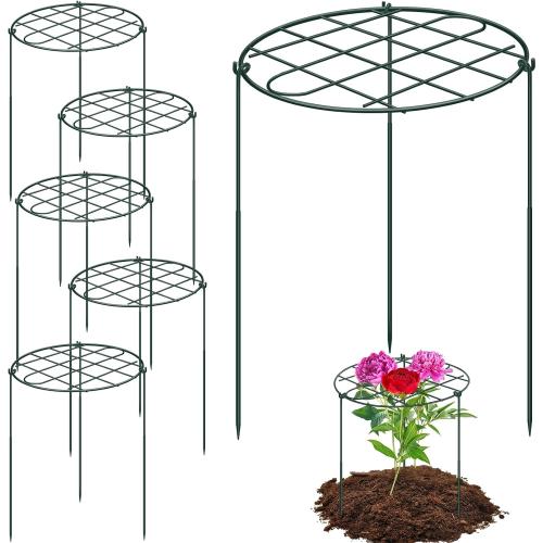 6 Pack 16 x 24 Inch Peony Cages and Supports Grow Through Plant Grid Support,Metal Plant Brace Support Peony Rings Hoops for Outdoor Plants Vegetables,Rose,Tomato,Orchids