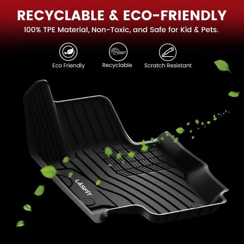 LASFIT Floor Mats for Mercedes Benz GLE SUV 2020-2026 350/450 / 450e / 580/53 AMG / 63 AMG S (Not Fit for Coupe), All Weather TPE Floor Liners Custom Fit GLE Car Mats, 1st & 2nd Row Set, Black