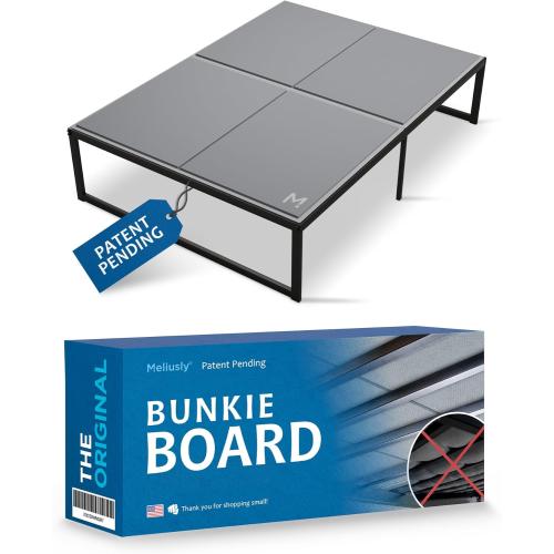 Meliusly Premium 10mm Bunkie Board Full Size (54x75'') Patent Pending Low Profile Bed Board Design - Breathable, Noise Minimizing, Moisture Resistant Bunkieboards, Low Profile Bed Support