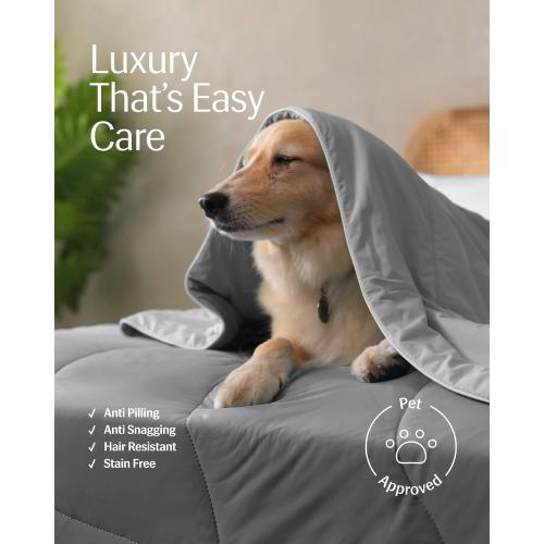 REST® Evercool® Cooling Comforter, Twin/Twin XL, Blanket for Hot Sleepers, All Season Bedding to Keep Cool for Night Sweats, Breathable Lightweight Blanket, 68x90 Inches, Cool Gray