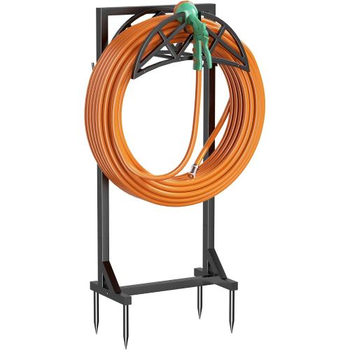 Garden Hose Reel, Heavy Duty Water Hose Holder for Outside | Freestanding Metal Hose Stand Holds Up to 150 FT, Outdoor Hose Storage Rack and Organizer for Garden, Yard and Patio