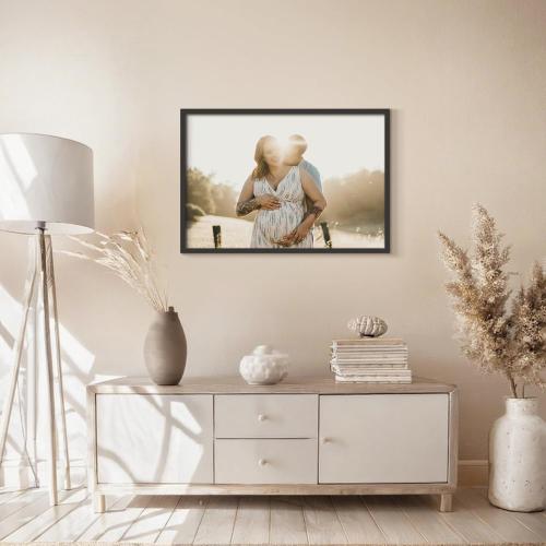 Picrit 27x40 Poster Frame, Black Engineered Wood Picture Frame for Horizontal or Vertical Wall Mounting and Displaying Artwork Photos, 1 Pack