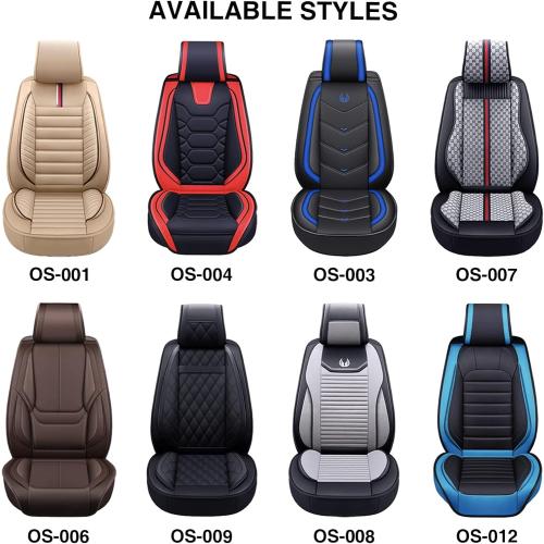 OASIS AUTO Car Seat Covers Premium Waterproof Faux Leather Cushion Universal Accessories Fit SUV Truck Sedan Automotive Vehicle Auto Interior Protector Front Pair (OS-004 Black&Teal)