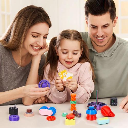 16PCS 3D Printed Fidget Toys, Sensory Toys for Kids with Autism ADHD, Classroom Treasure Box & Calm Down Corner Must Haves, Stress Relief Gifts for Kids Teens Adults